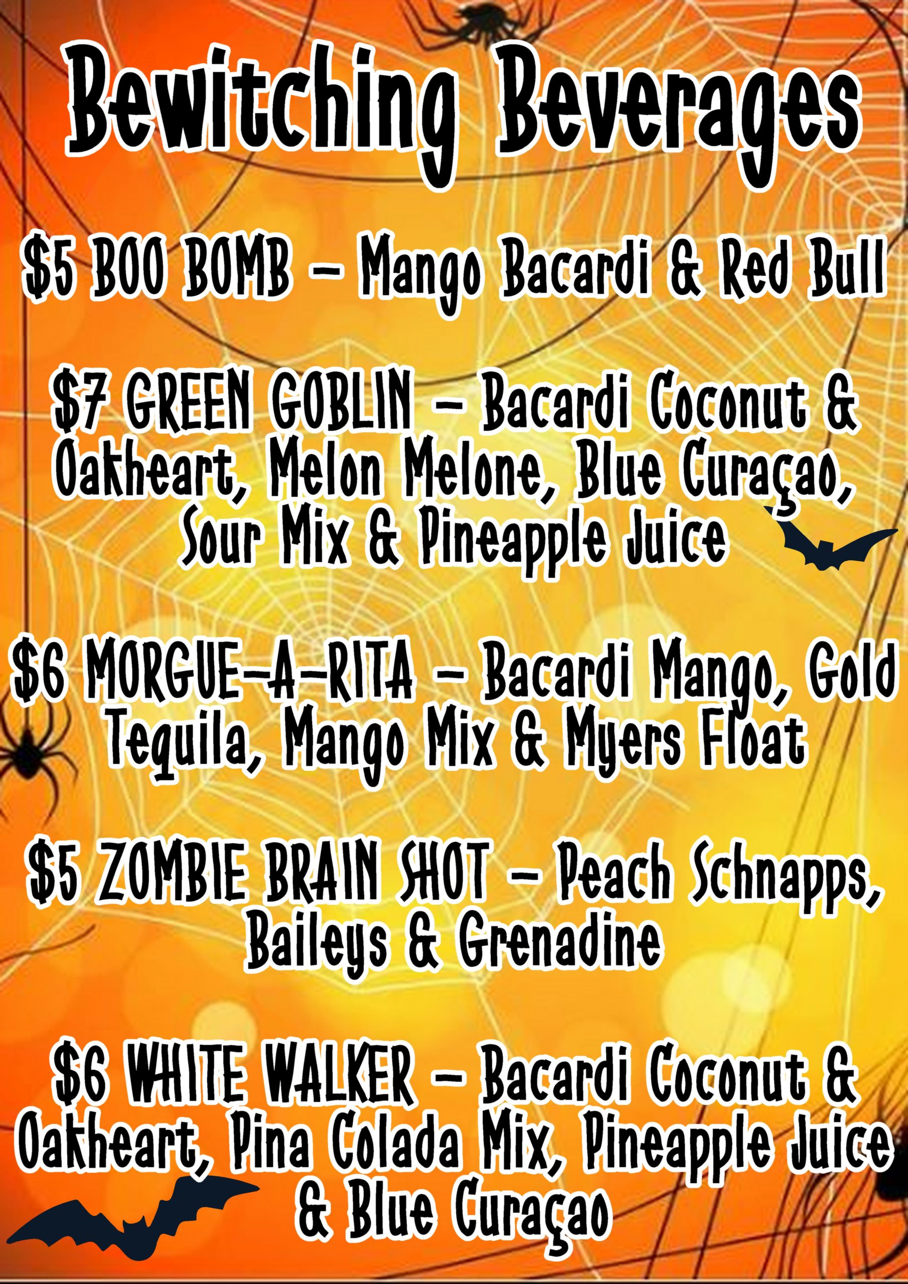 Halloween Drink Specials SeaWitch Tiki Bar Live Music Carolina Beach NC