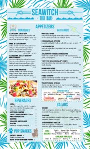 June 2023 SeaWitch Menu - SeaWitch Tiki Bar | Live Music | Carolina ...